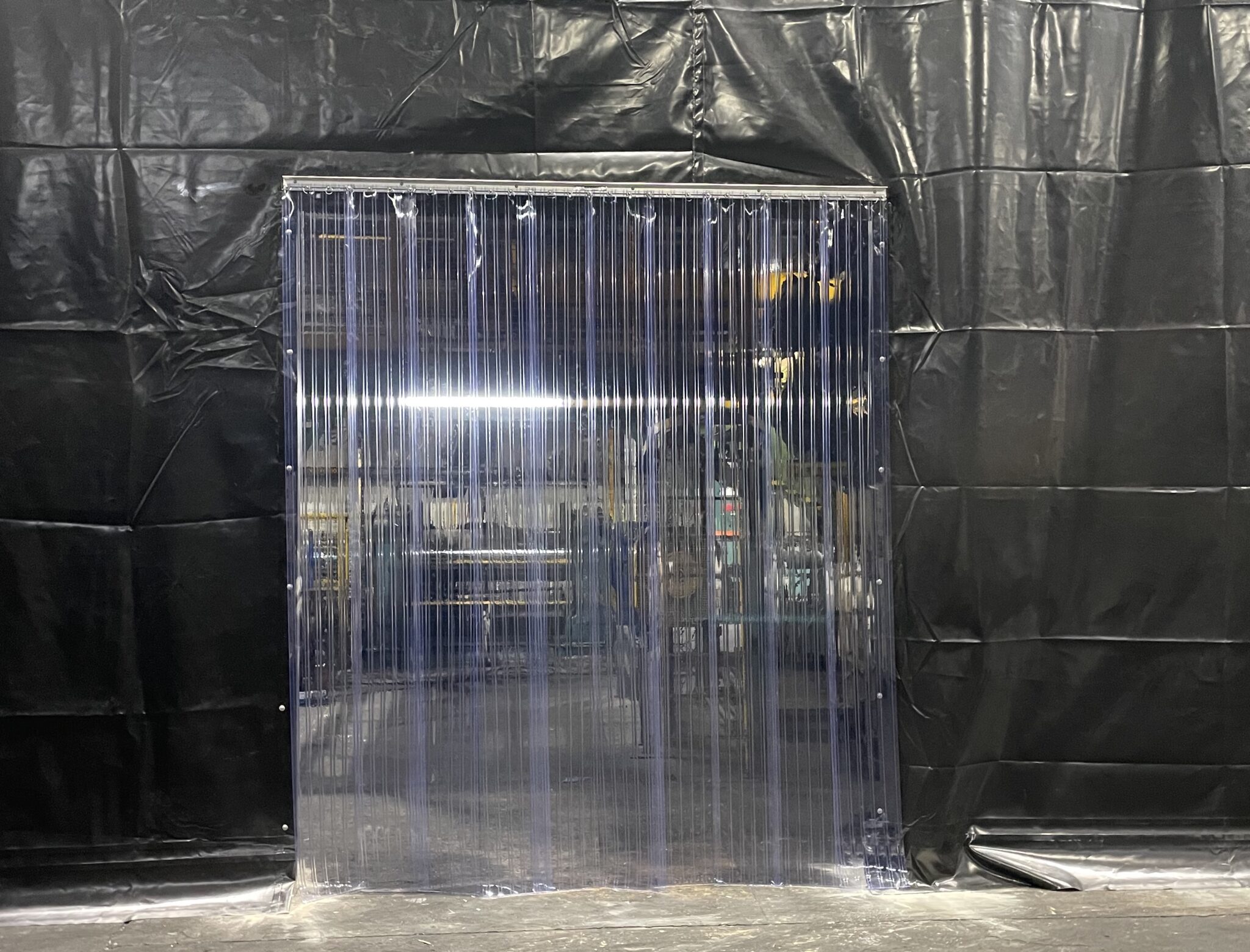 Flexshield factory divider with SonicClear Strip Curtains