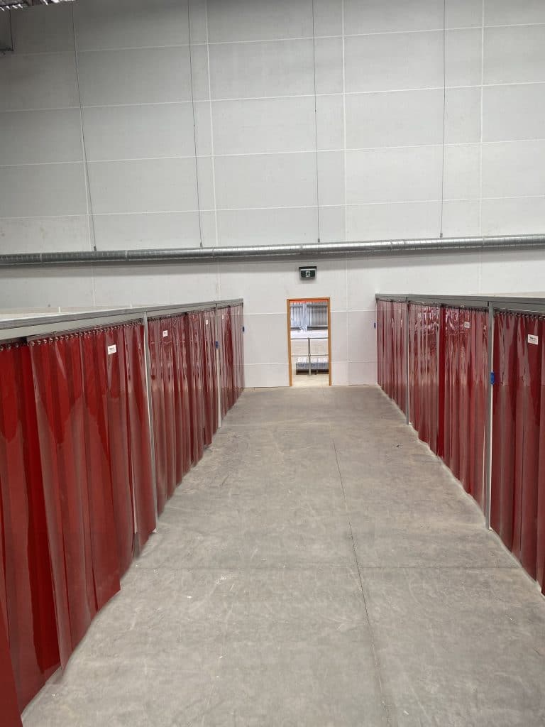Six bays with WeldflexTM Strip Curtains.