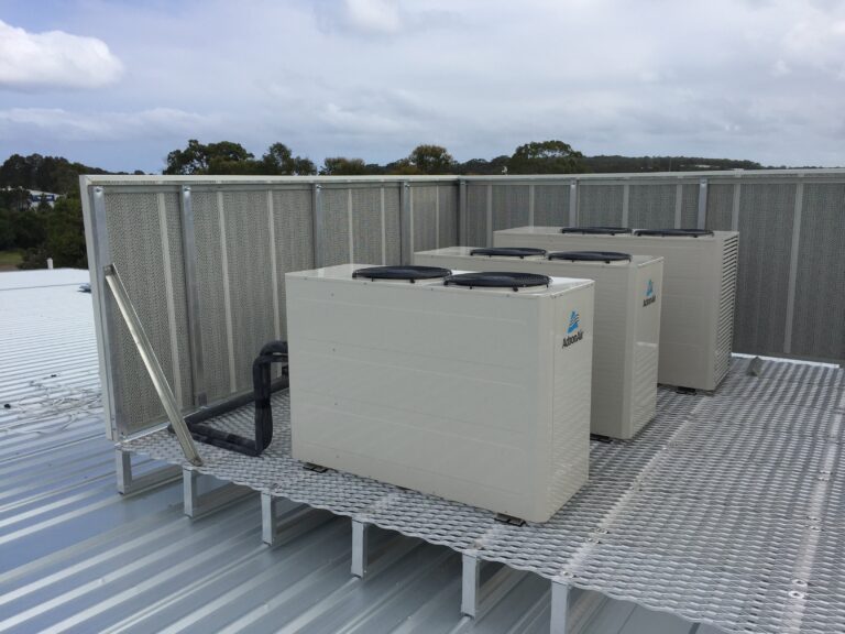 Sonic System acoustic modular panel surrounding rooftop plant equipment