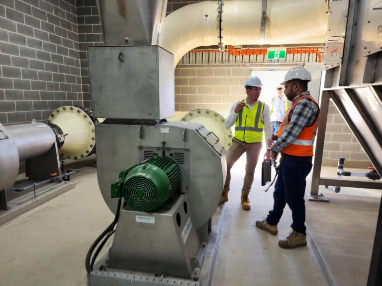 Flexshield staff onsite working on industrial noise control solutions