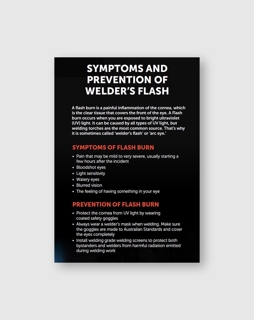 Welders Flash Prevention Flexshield