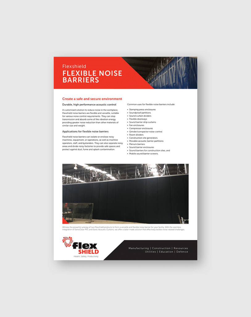 Cover image of the Flexible noise barriers product flyer