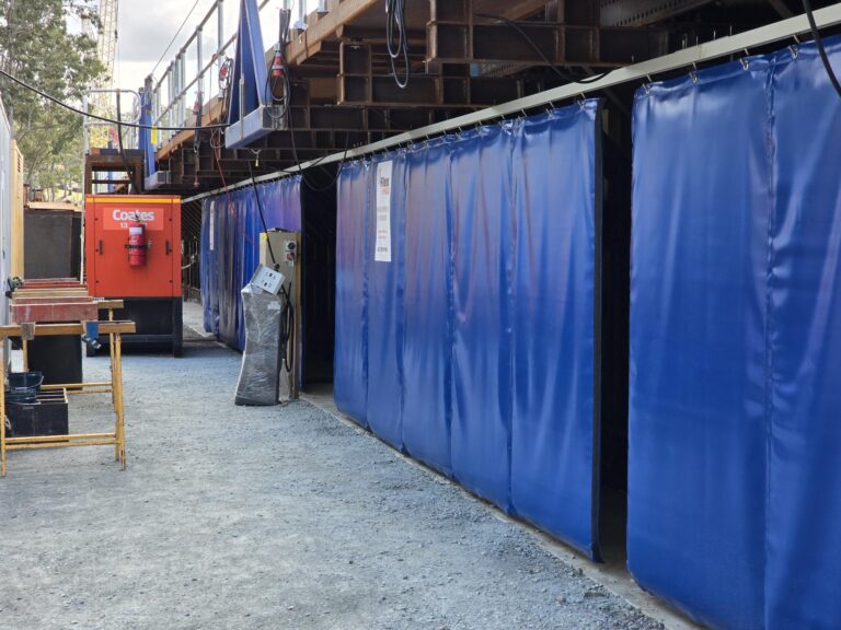 Blue Sonic Acoustic Curtain for construction site noise