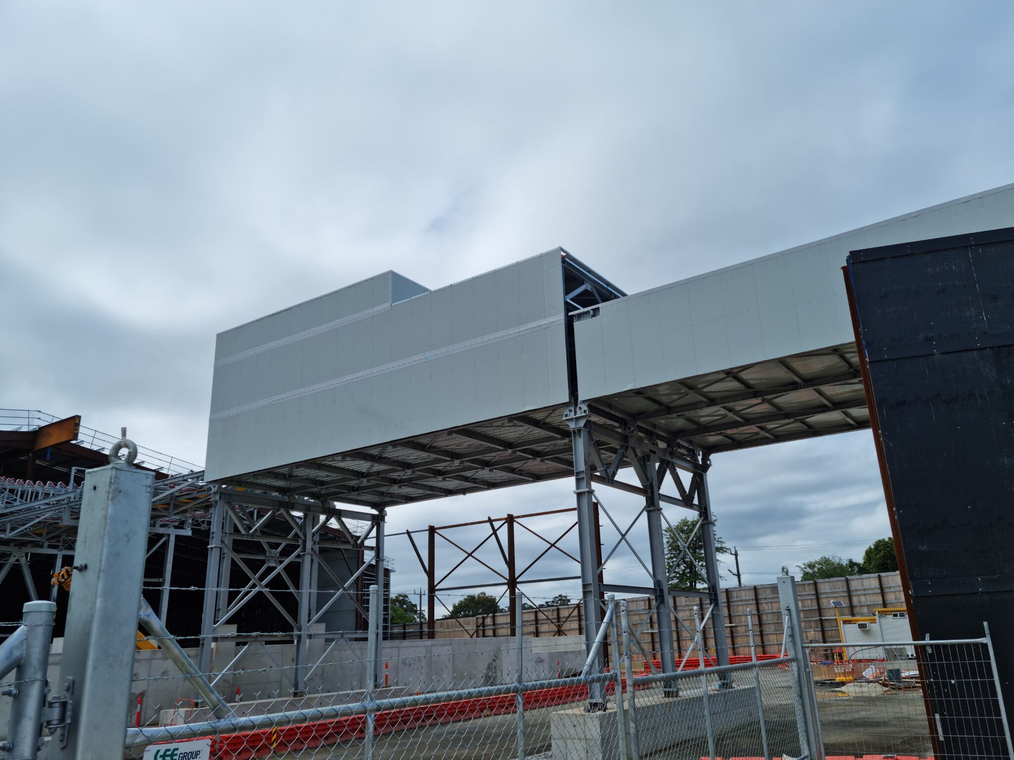 Sonic System acoustic modular planel in place for a large infrastructure project.