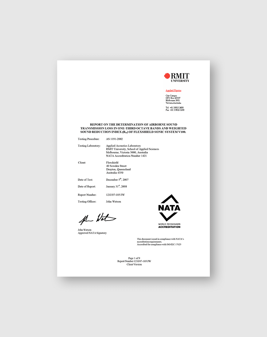 Cover image for V100 Sonic System attenuation test results