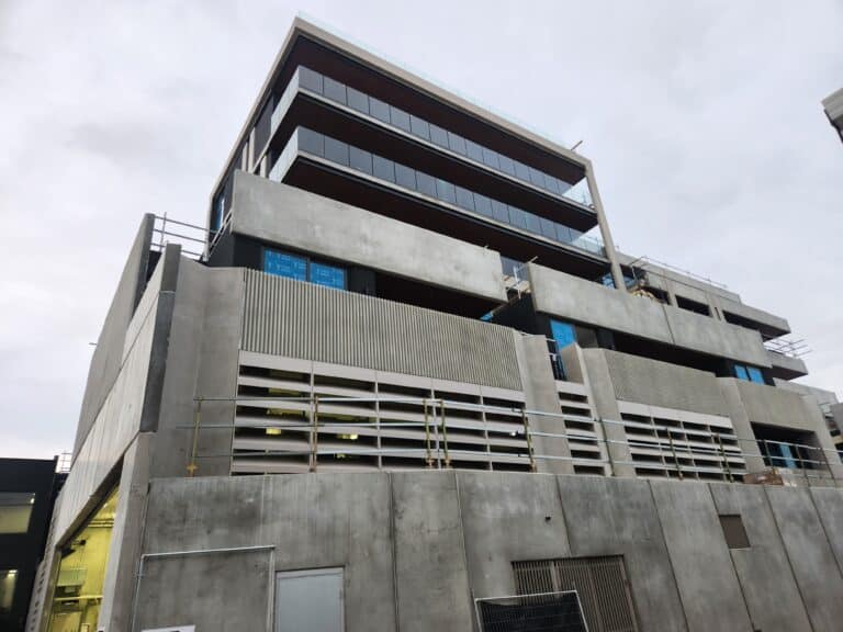 Exterior view of Sonic Series acoustic louvres.