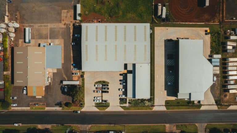 Aerial view of Flexshield's QLD manufacturing facility