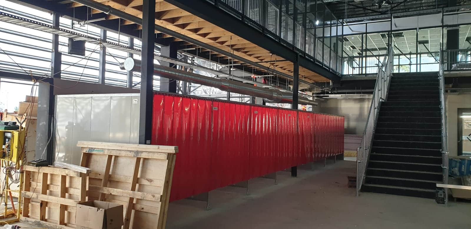 Flexshield acoustic welding bay
