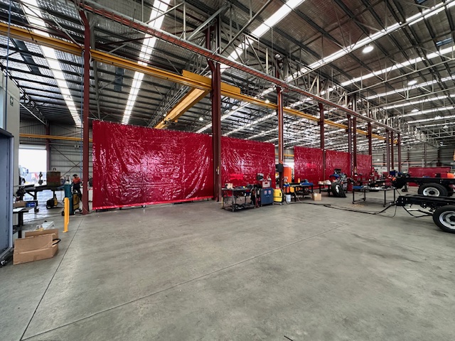 WeldflexTM sheet curtain in a factory