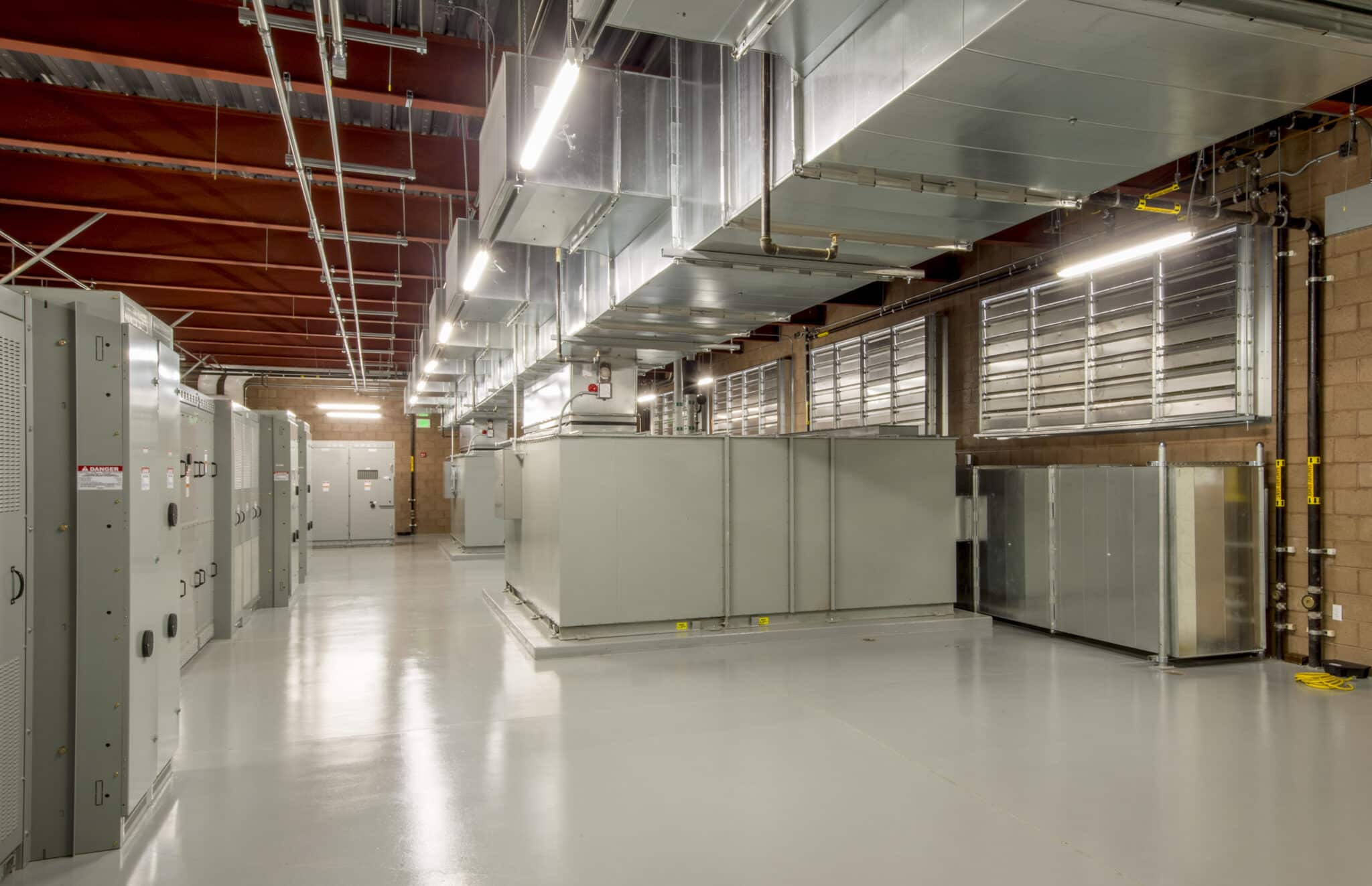 Power and cooling systems for a large data centre.