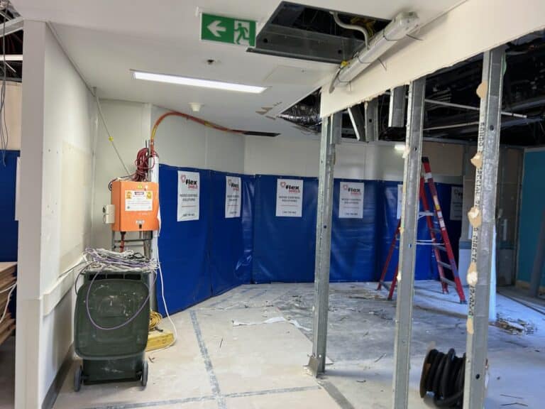 acoustic curtain in a hospital construction