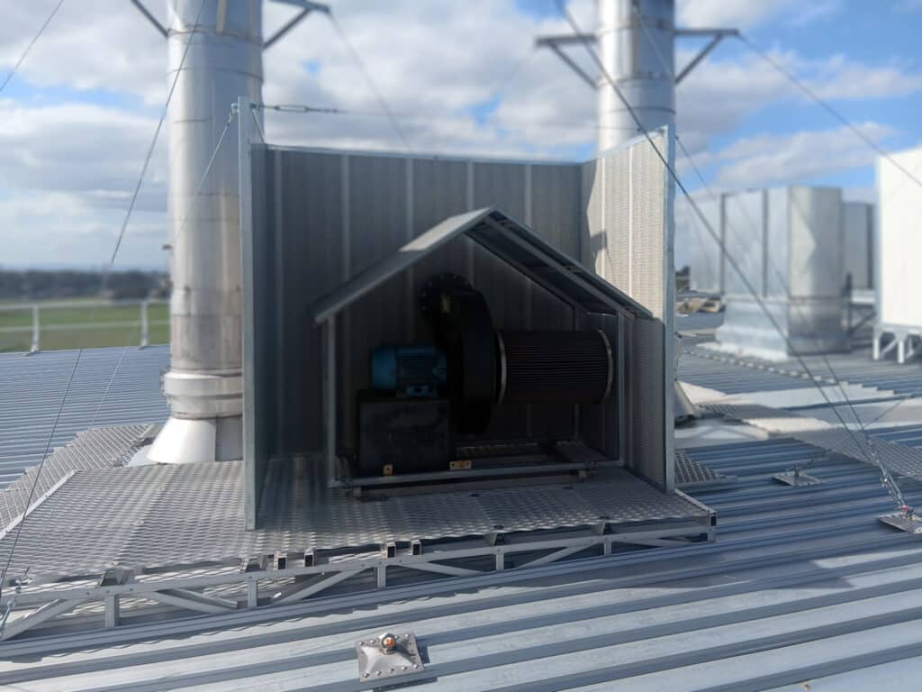 Sonic System acoustic modular panel around HVAC