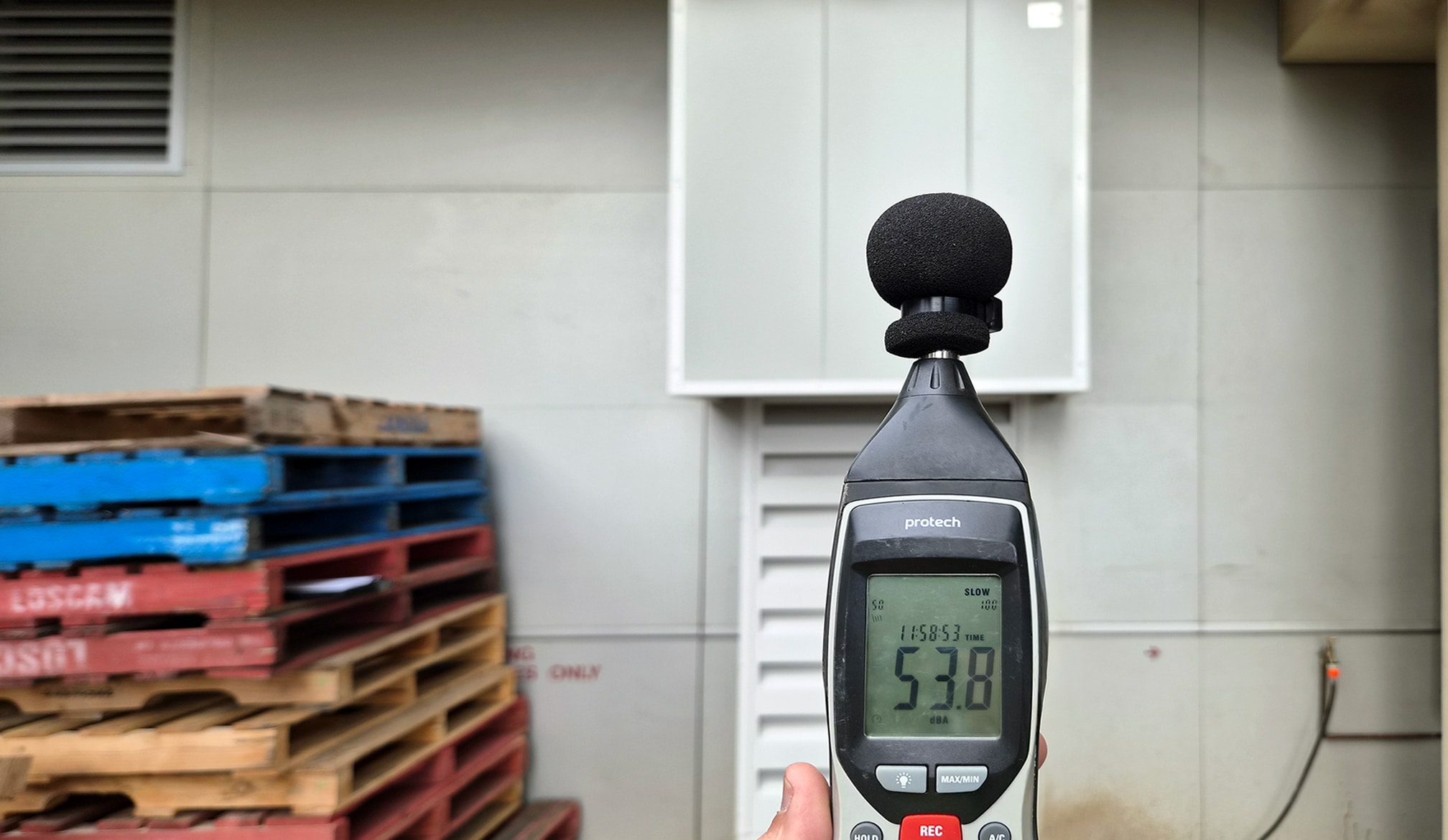 SLM testing the success of Sonic System acoustic modular panel and Sonic Series acoustic louvres