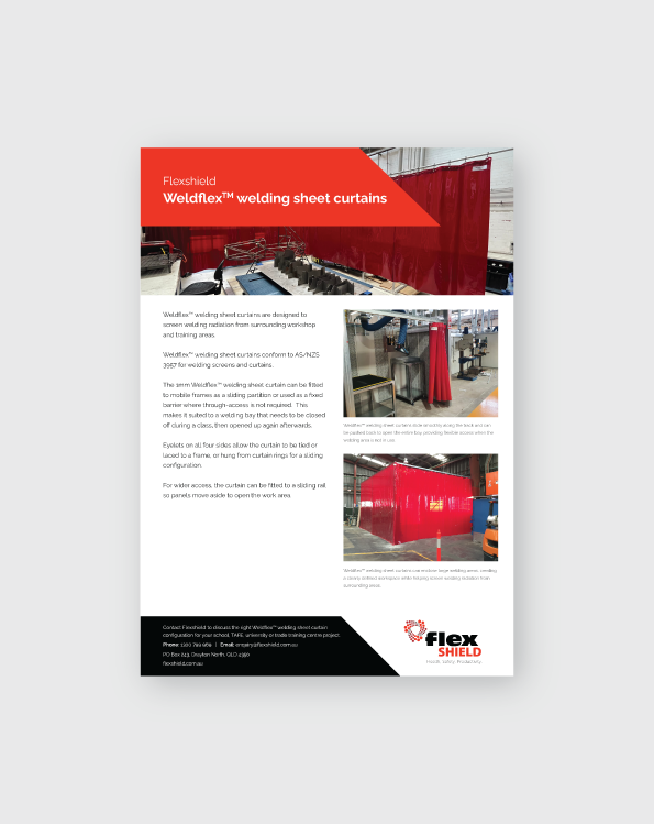 Flexshield Weldflex™ welding sheet curtains for education and trade training welding bays.