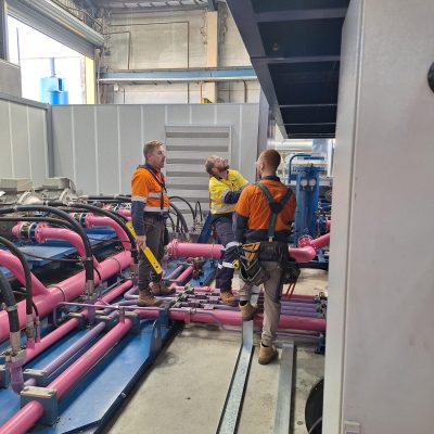 Flexshield staff on site for an install - developing skills and improving customer service