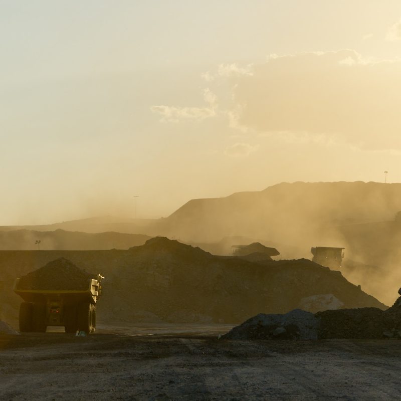Coal mining truck hauling dirt