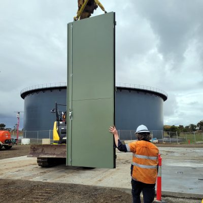 Sonic Access acoustic door being moved into place
