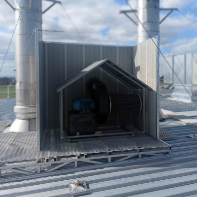 Sonic System acoustic modular panel around HVAC