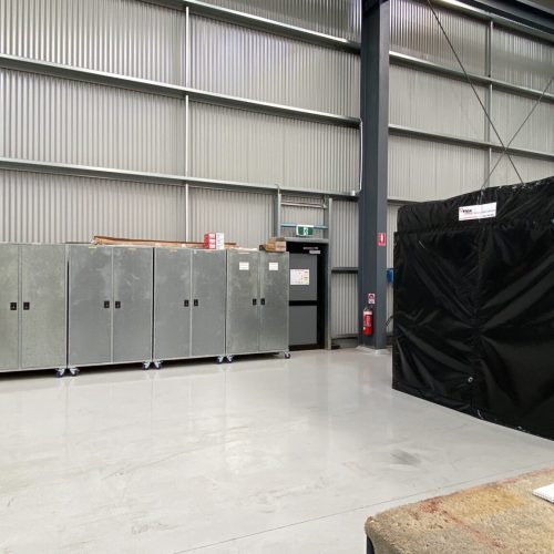 Flexshield acoustic mobile tent being tested