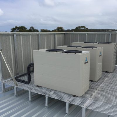 Sonic System acoustic modular panel surrounding rooftop plant equipment