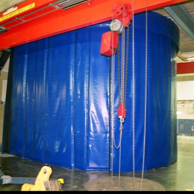 Flexshield custom Sonic curtains closed to reduce noise at the Snowy Hydro Pump Station.