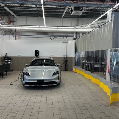 The client selected a combination of yellow, light grey, and clear panels to ensure visibility and safety.
