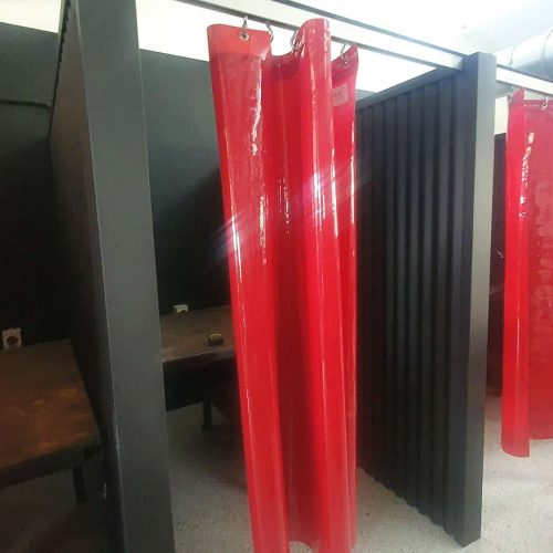 Flexshield WeldflexTM Sheet Curtain - Kanga Certified - on a welding bay.