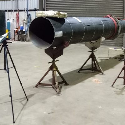 Flexshield acoustic engineer testing an attenuator for the Royal Australia Navy